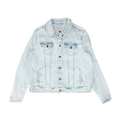 Blue Solid Denim Jacket