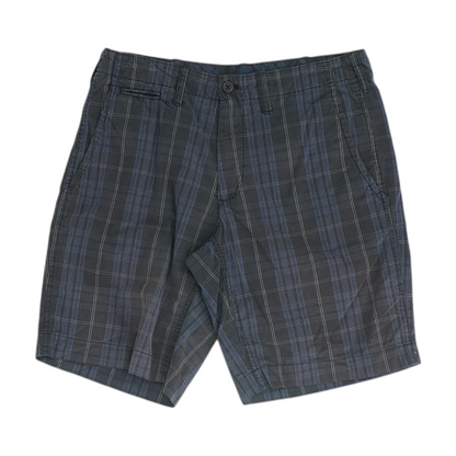 Blue Plaid Chino Shorts