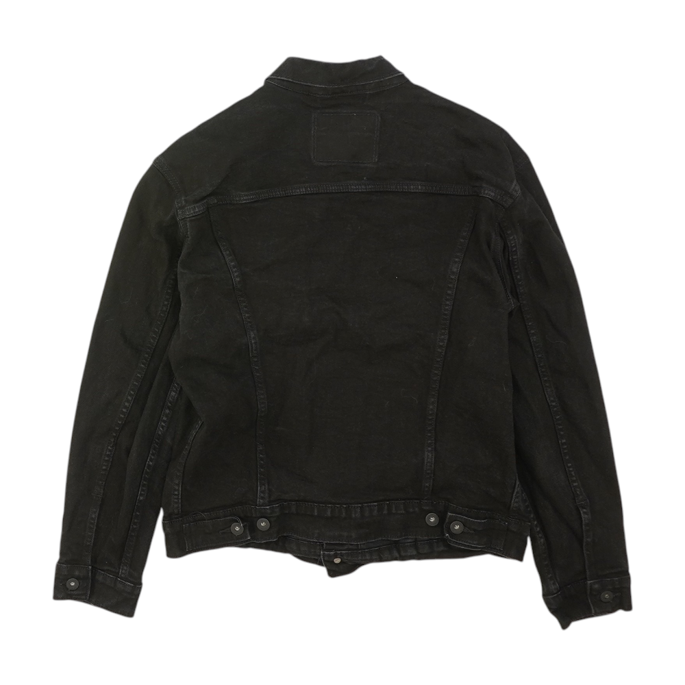 Black Solid Denim Jacket