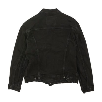 Black Solid Denim Jacket