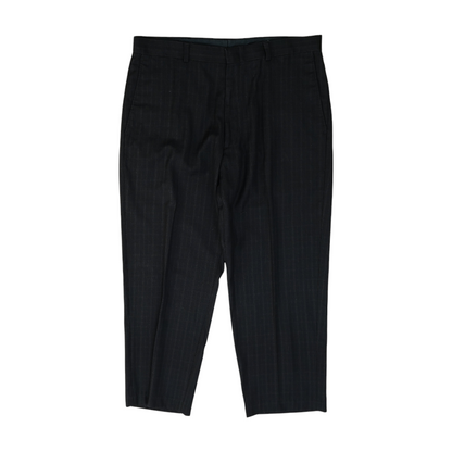 Black Plaid Regular Pants