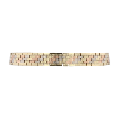 14K Tri-Tone Gold Chain Bracelet