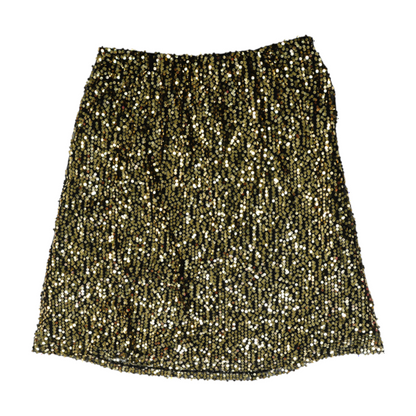 Gold Plus Size Abstract Midi Skirt