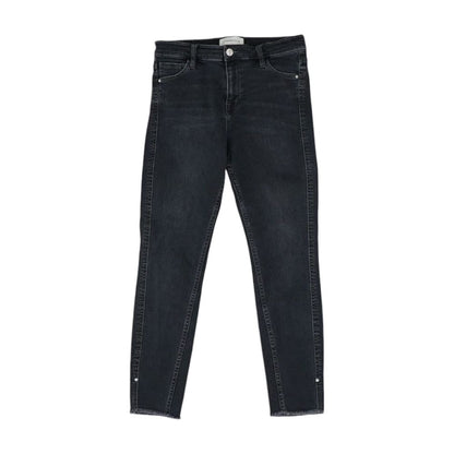 Black Solid High Rise Skinny Leg Jeans