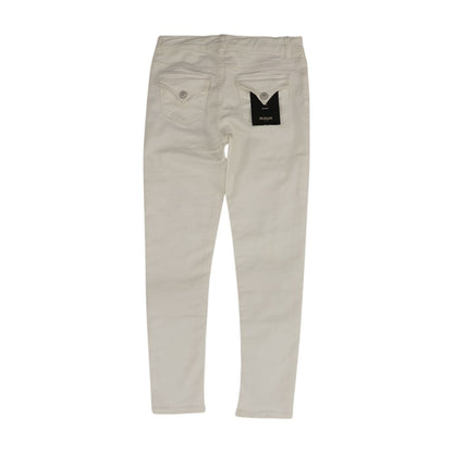 White Solid Skinny Jeans