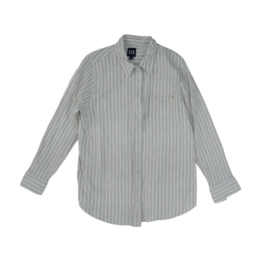 Beige Striped Button Down