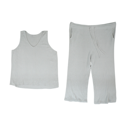 Beige Plus Solid Pajama Set