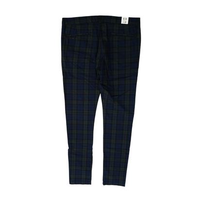 Navy Plaid Skinny Pants