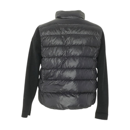 Black Quilted Down & Wool Knit Cardigan Jacket