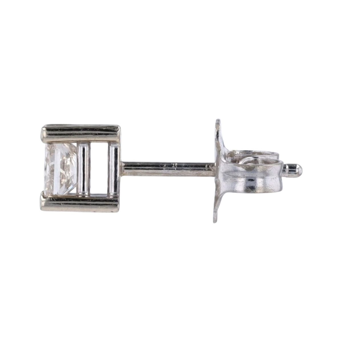 14K White Gold Diamond Stud Earrings
