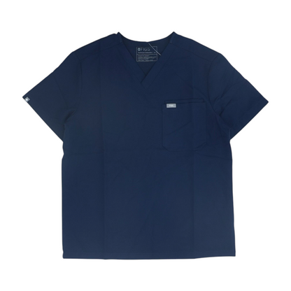 Navy Solid Scrub Top