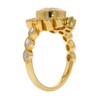 3 1/4 ctw 14K Yellow Gold Lab Grown Diamond Engagement Ring