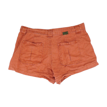 Red Solid Chino Shorts