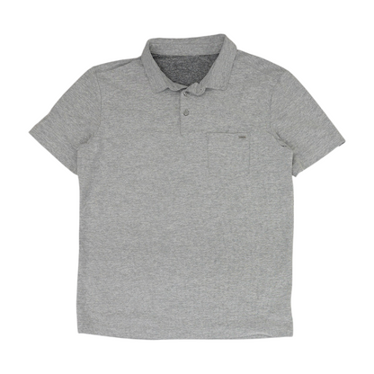 Gray Solid Short Sleeve Polo