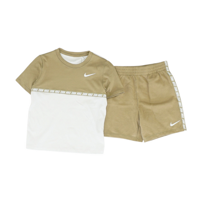 Khaki Color Block Short Sleeve Set