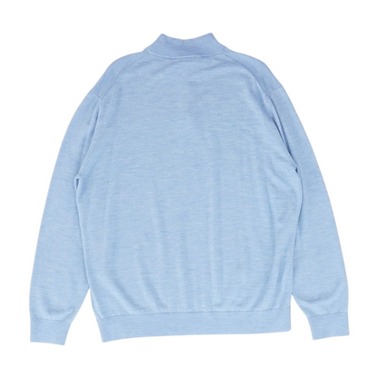 Blue Solid 1/4 Zip Sweater
