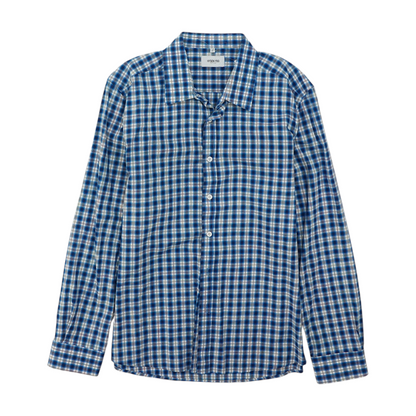Blue Plaid Long Sleeve Button Down