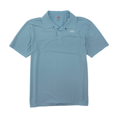 Blue Solid Short Sleeve Polo