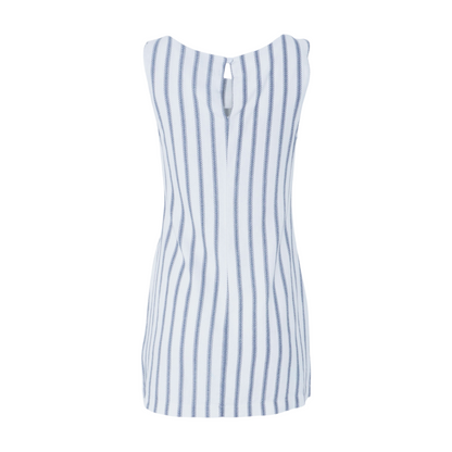 White Striped Mini Dress