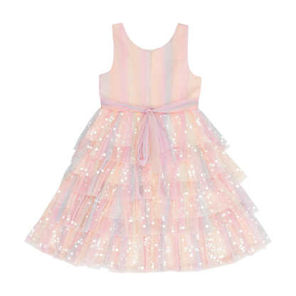Pink Striped Formal Dress