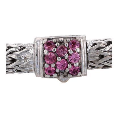 Sterling Silver Tourmaline Chain Bracelet