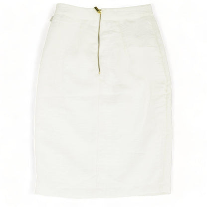 Ivory Animal Print Midi Skirt