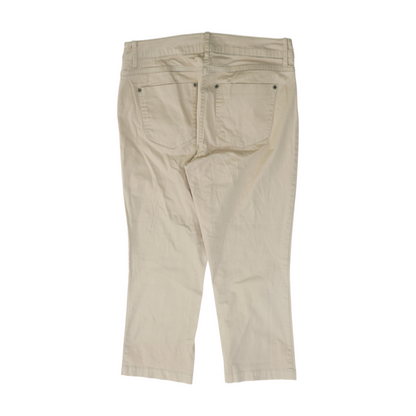 Beige Solid 5-Pocket Capris