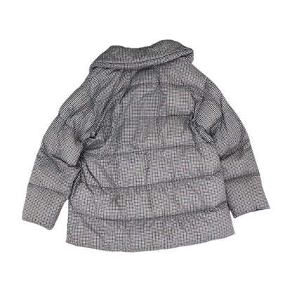 White Houndstooth Puffer Jacket
