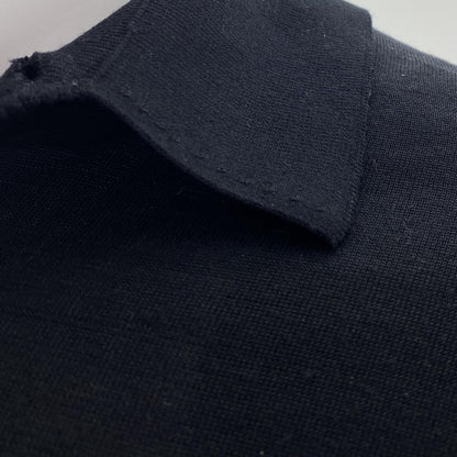 Black Silk Short Sleeve Polo