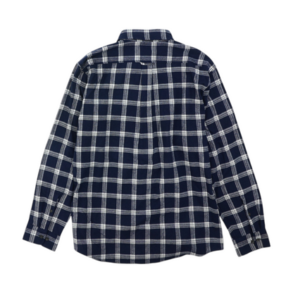 Navy Plaid Flannel Button Down
