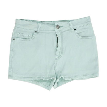 Blue Solid Denim Shorts