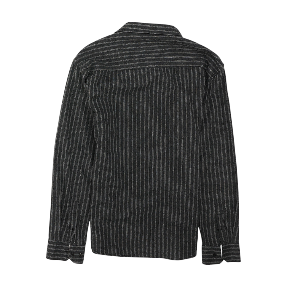 Gray Striped Flannel Button Down