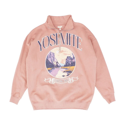 Mauve Solid 1/4 Zip Pullover