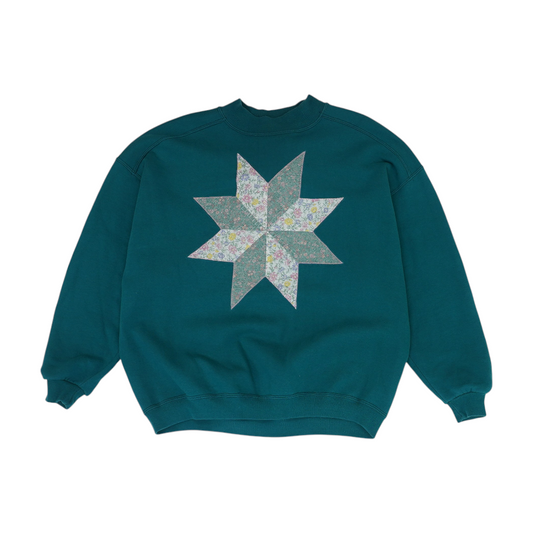 Teal Solid Sweatshirt Pullover