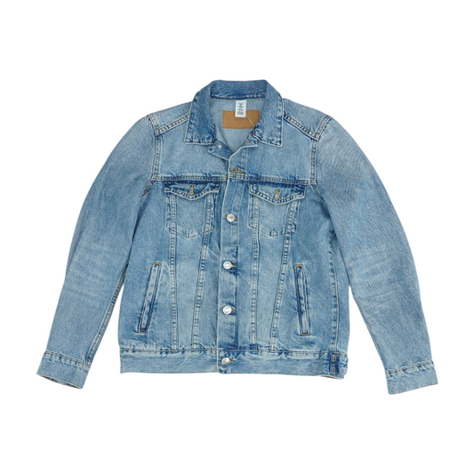Blue Solid Denim Jacket