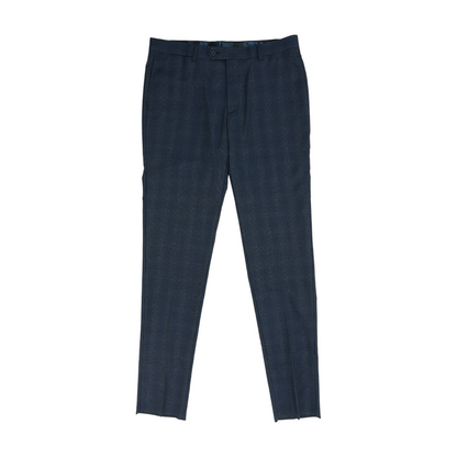Navy Plaid Regular Pants