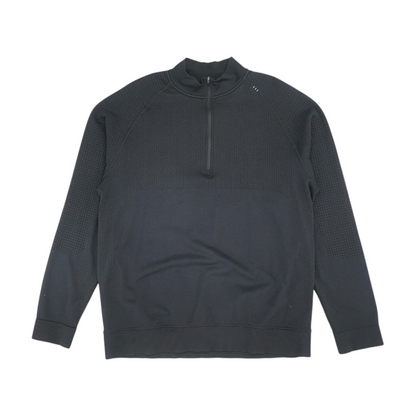 Black Solid 1/4 Zip Pullover