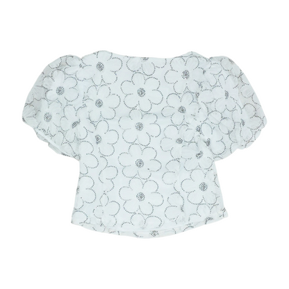 White Floral Blouse
