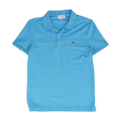 Blue Solid Short Sleeve Polo