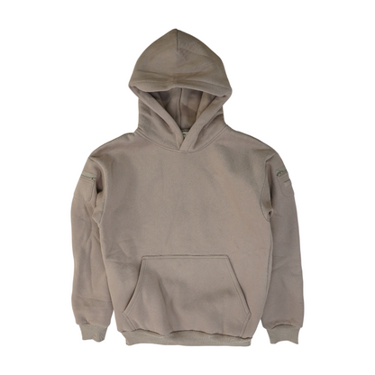 Tan Solid Hoodie Pullover