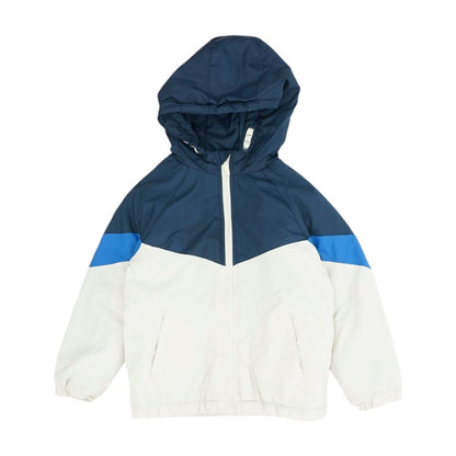 Beige Color Block Puffer Jacket