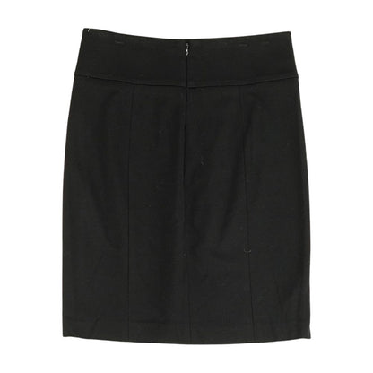 Black Solid Midi Skirt