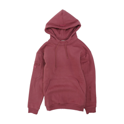 Mauve Solid Hoodie Pullover