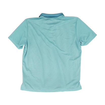 Green Striped Short Sleeve Polo