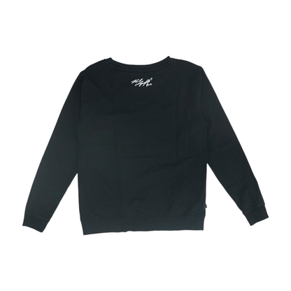 Black Solid Sweatshirt Pullover