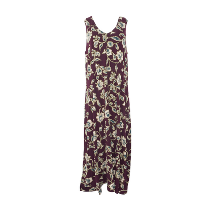 Burgundy Plus Floral Midi Dress