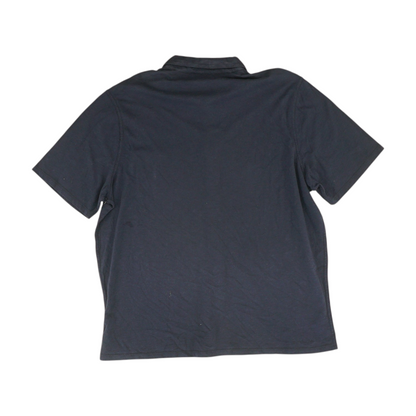 Navy Solid Short Sleeve Button Down