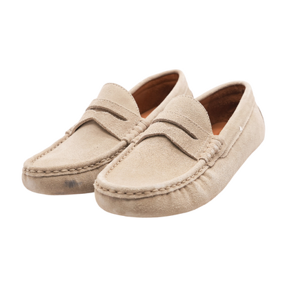 Beige Slip-On Dress Shoes