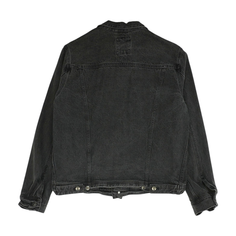 Black Solid Denim Jacket