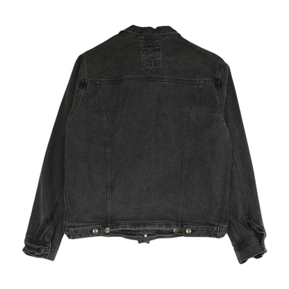 Black Solid Denim Jacket